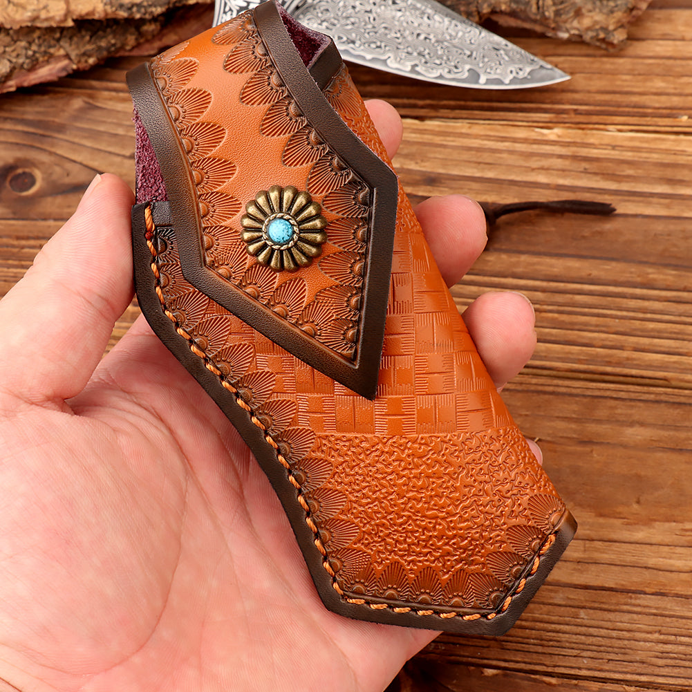 SAN TONG XIONG Damascus Pocket Knife for men women ,Collector's Grade 3.3''106-layer real damascus steel with Japan VG10 Core   ,Handmade EDC knife for Outdoor Survival ,Hunting ,Camping ,Ideal Gift for Men Women