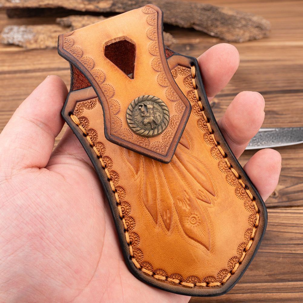 SAN TONG XIONG Handmade Damascus Pocket Knife,Collector's Grade 3.5" VG10 blade men and women Folding Knife for Outdoor survival,Hunting,Camping,Ideal Gift for Men Women,Style A/Style B